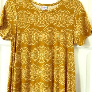 XS Mustard Hold Owl Print LuLaRoe Carley